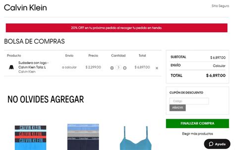 calvin klein descuento primera compra
